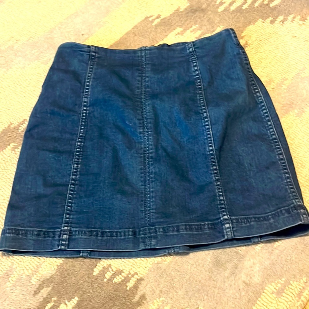 Free People Blue Denim Mini Skirt